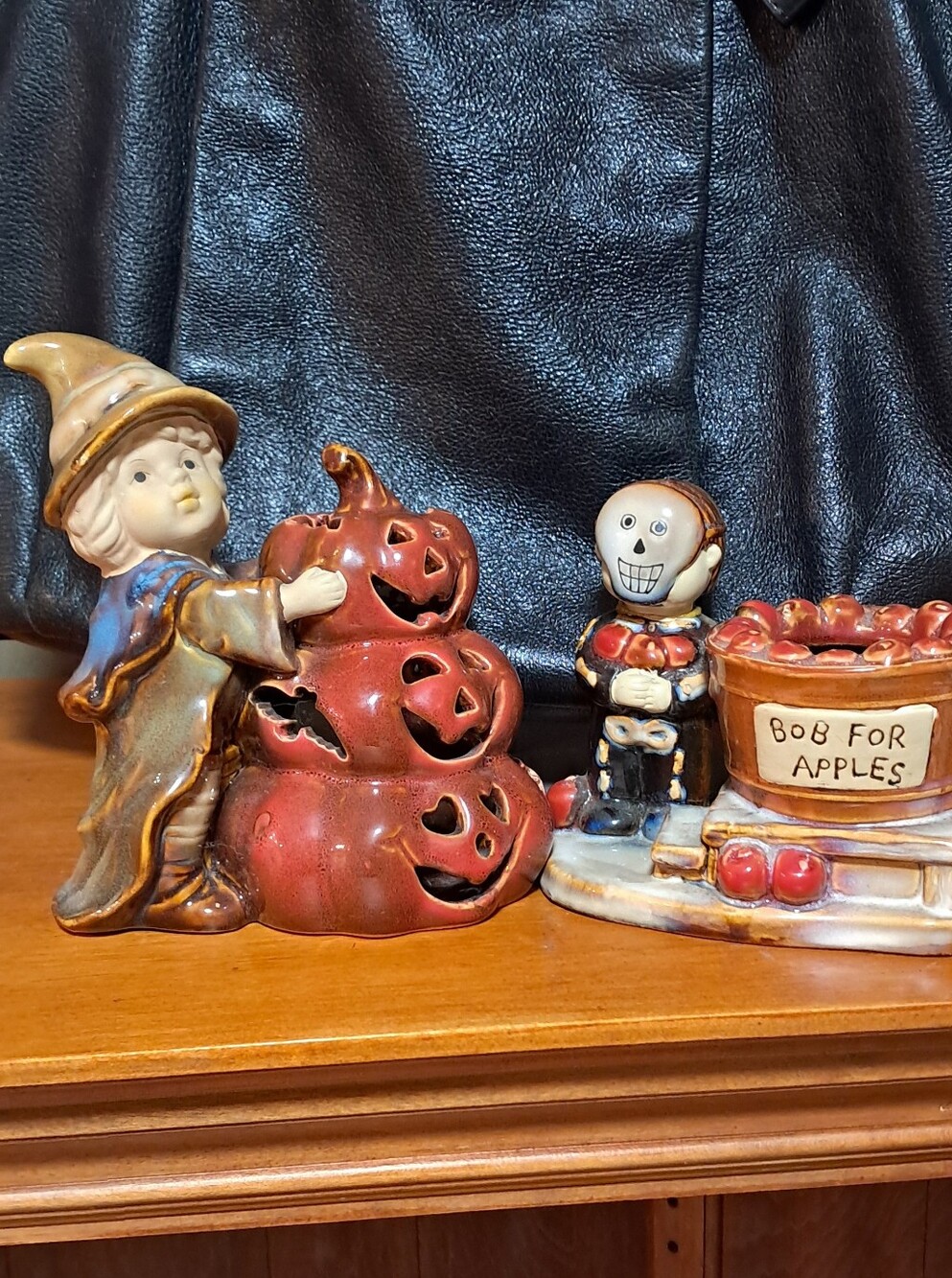 Yankee Candle Ceramic Halloween Figurine Set with Jack-O'-Lanterns and Witch
